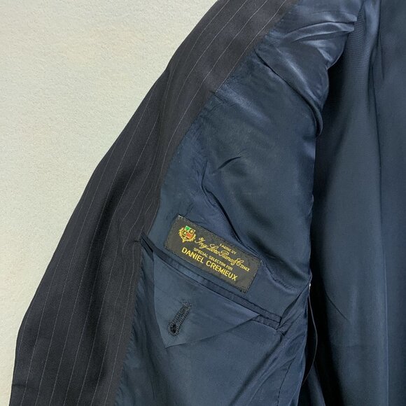 Daniel Cremieux Suit Mens 41R Pants 36 x‎ 28 Blue Pinstripe Loro Piana Wool 2pc - Picture 4 of 14